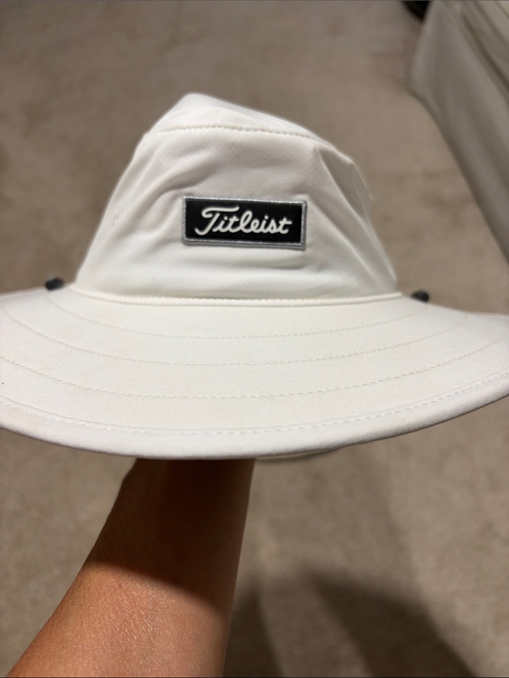 Titleist White Women's Wide-Brim Golf Hat with Black Logo Patch